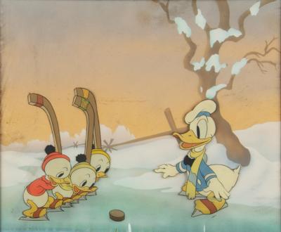 Lot #705 Donald Duck and nephews production cels from The Hockey Champ - Image 1