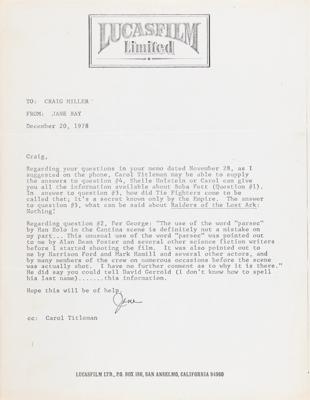 Lot #481 Star Wars: George Lucas Typed Letter Signed (1977) - Image 3
