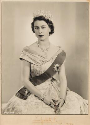 Lot #92 Queen Elizabeth II Oversized Signed Photograph