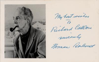 Lot #303 Norman Rockwell Signed Postcard and Typed Letter Signed - Image 2