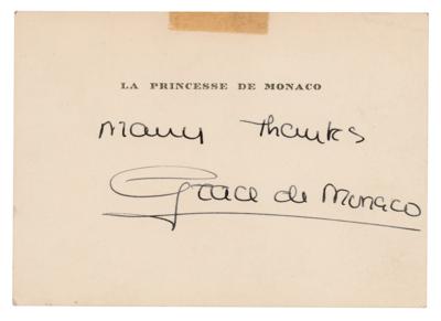 Lot #174 Princess Grace of Monaco Signature