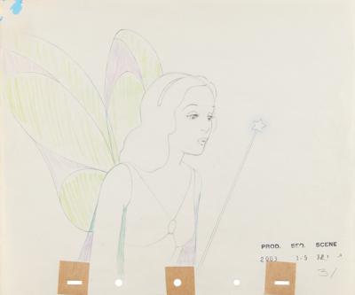 Lot #839 Blue Fairy markup drawing from Pinocchio