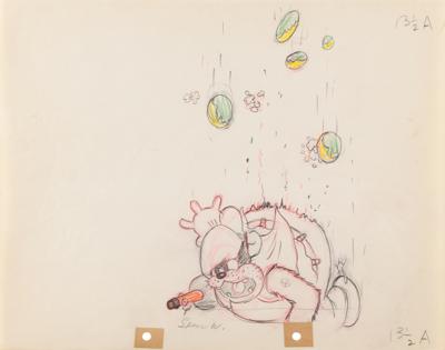 Lot #813 Mickey Mouse, Peg Leg Pete, and falling rocks production drawings from Two-Gun Mickey - Image 3