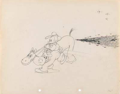 Lot #810 Mickey Mouse production drawing from The Steeple Chase - Image 1