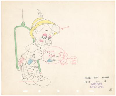 Lot #841 Pinocchio production drawing from