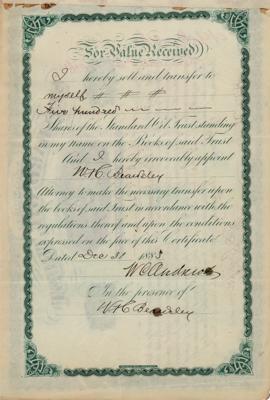 Lot #99 John D. Rockefeller, Henry Flagler, and Jabez A. Bostwick Document Signed - Image 2