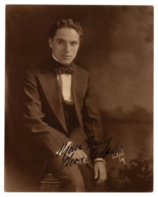 Lot #455 Charlie Chaplin Signed Photograph