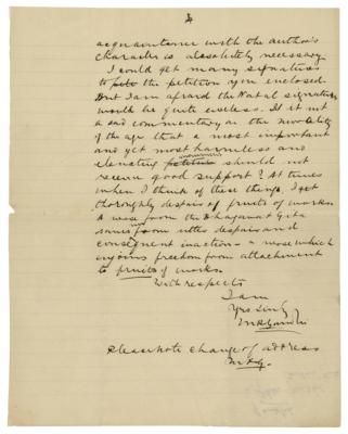 Lot #96 Mohandas Gandhi Autograph Letter Signed (1894) on Theosophy - Image 4