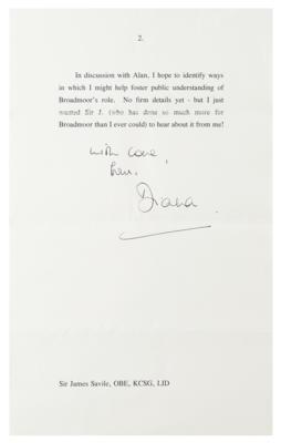 Lot #87 Princess Diana Typed Letter Signed to Jimmy Savile - Image 2