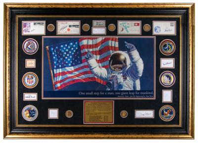 Lot #215 Apollo Moonwalkers Complete Signature Display