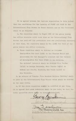 Lot #372 George and Ira Gershwin Leasing Document for 'Porgy and Bess' - Image 2