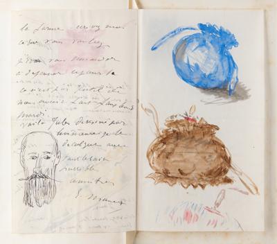 Lot #268 Edouard Manet Illustrated Autograph Letter Signed with Watercolors - Image 2