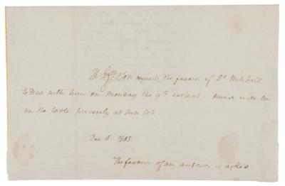 Lot #2 Thomas Jefferson Signed 1805 Invitation and Rare 'J' Armorial Serving Bowl