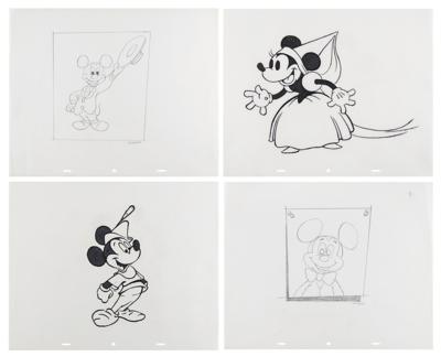 Lot #676 Mickey and Minnie Mouse (4) Drawings