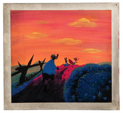 Lot #779 Mary Blair concept painting of Br'er Rabbit, Fox, and Bear from The Song of the South
