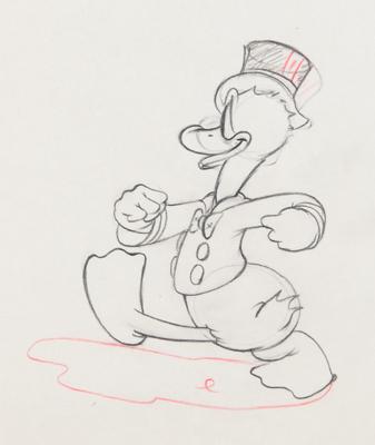 Lot #822 Donald Duck production drawing from Modern Inventions - Image 1