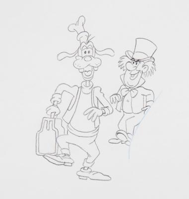 Lot #885 Goofy and the Mad Hatter (3) production drawings from an Eastern Air Lines television commercial - Image 3