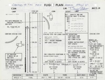 Lot #6067 Buzz Aldrin's Apollo 11 Flown Flight Plan Page - Image 2