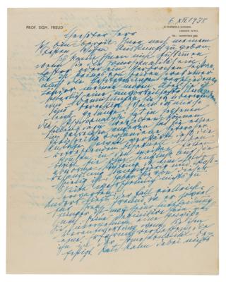 Lot #6040 Sigmund Freud Rare Autograph Letter Signed on Homosexuality, 