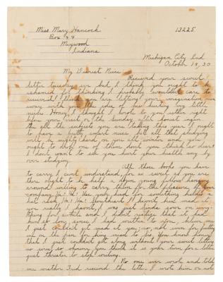 Lot #6050 John Dillinger Autograph Letter Signed from Prison: 