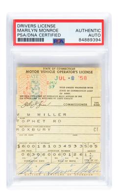 Lot #6097 Marilyn Monroe Signed Driver's License (1958) - Image 1