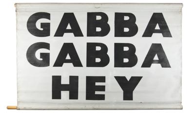 Lot #6083 Ramones 1977 Stage-Used "Gabba Gabba Hey" Banner - Image 1