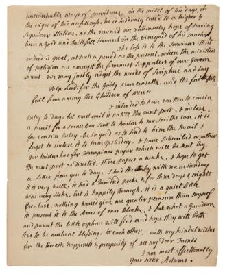 Lot #6004 Abigail Adams Autograph Letter Signed as First Lady on French Revolution: "National Degradation and unparalled corruption" - Image 4
