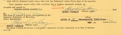 Lot #6084 Elvis Presley Twice-Signed 1956 Five-Year Agency Contract - Image 3