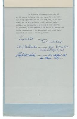 Lot #6076 Walt Disney Signed 1955 Codicil to His Last Will and Testament - Image 6