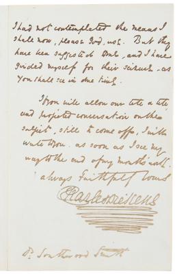 Lot #6032 Charles Dickens Letter on the Origin of A Christmas Carol (March 1843) - Image 2