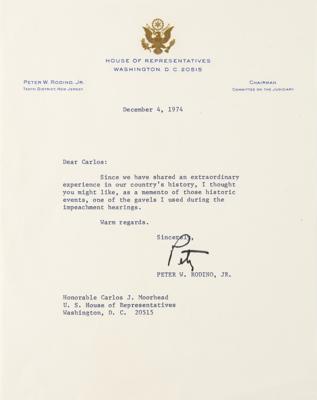 Lot #6022 Watergate: Peter W. Rodino's Impeachment Hearing Gavel and a Resolution 803 Booklet Signed by (26) Members of the House Judiciary Committee - Image 5
