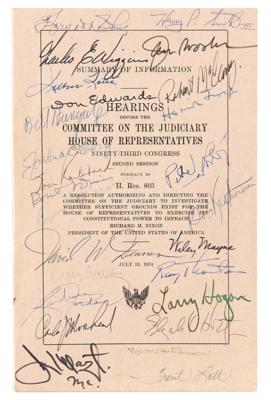 Lot #6022 Watergate: Peter W. Rodino's Impeachment Hearing Gavel and a Resolution 803 Booklet Signed by (26) Members of the House Judiciary Committee - Image 6