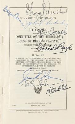 Lot #6022 Watergate: Peter W. Rodino's Impeachment Hearing Gavel and a Resolution 803 Booklet Signed by (26) Members of the House Judiciary Committee - Image 7