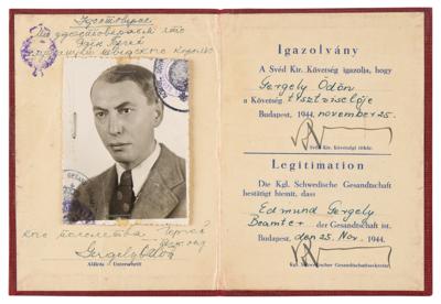 Lot #6025 Raoul Wallenberg Signed Passport for Jewish Colleague - Image 1