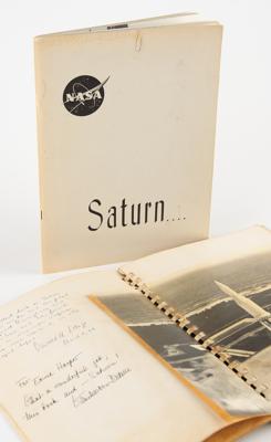 Lot #6065 Wernher von Braun Signed and Hand-Edited Mock-Up of NASA Saturn Report (1962)
