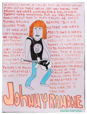 Lot #6082 Ramones: Dee Dee Ramone Large Original Artwork of 'Johnny Ramone'