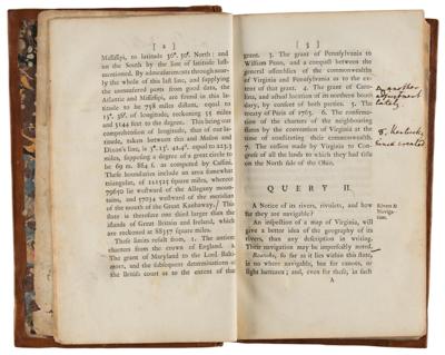Lot #6006 Thomas Jefferson: First Edition of Notes on the State of Virginia (Edmund Randolph's Copy, Signed and Annotated) - Image 5