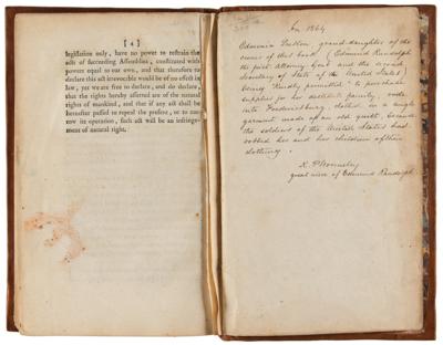 Lot #6006 Thomas Jefferson: First Edition of Notes on the State of Virginia (Edmund Randolph's Copy, Signed and Annotated) - Image 6