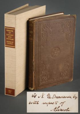 Lot #6014 Abraham Lincoln Signed First Edition of the Lincoln-Douglas Debates (One of Four Known Signed in Ink, to Former Law Apprentice N. M. Broadwell) - Image 1