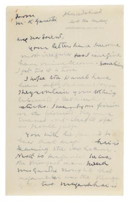 Lot #6027 Mohandas Gandhi Autograph Letter Signed (Early in Struggle for Indian Independence) - Image 2