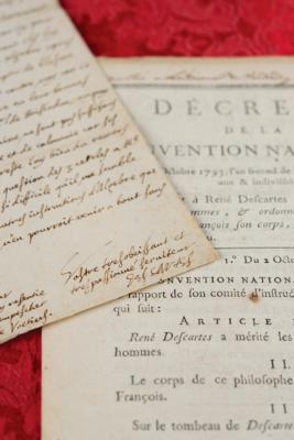 Lot #6041 Rene Descartes Excessively Rare Autograph Letter Signed on Theorem of Circles and Quarrel of Utrecht