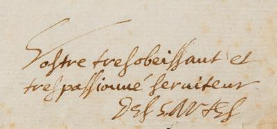 Lot #6041 Rene Descartes Excessively Rare Autograph Letter Signed on Theorem of Circles and Quarrel of Utrecht - Image 3