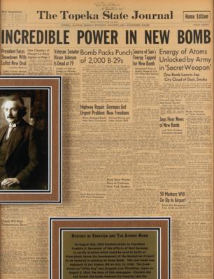 Lot #6062 Albert Einstein Signed 'Atomic Bomb' Newspaper (August 6, 1945) - Image 3