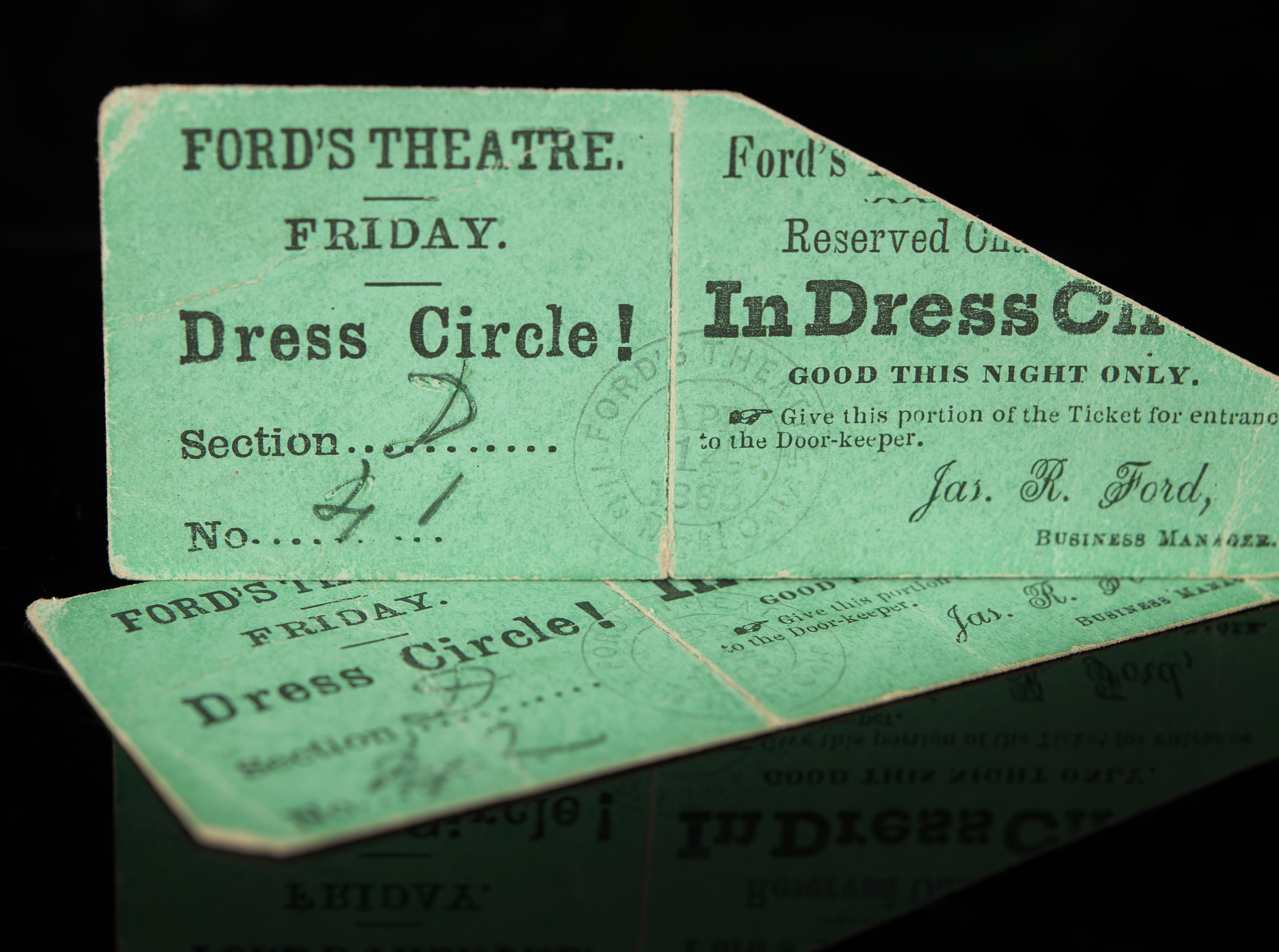 Lot #6018 Abraham Lincoln Assassination: (2) Ford's Theatre Front-Row Tickets from April 14, 1865 (ex. Forbes Collection) - Image 4