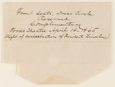 Lot #6018 Abraham Lincoln Assassination: (2) Ford's Theatre Front-Row Tickets from April 14, 1865 (ex. Forbes Collection) - Image 9
