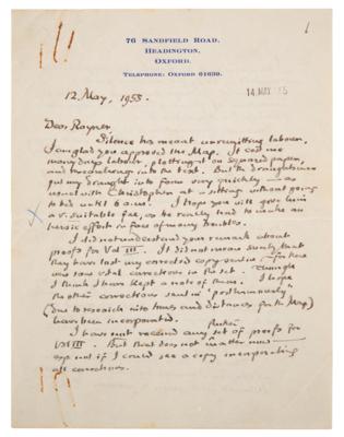 Lot #6039 J. R. R. Tolkien Lengthy Autograph Letter Signed to Publisher on Completing Final Volume of Lord of the Rings - Image 2