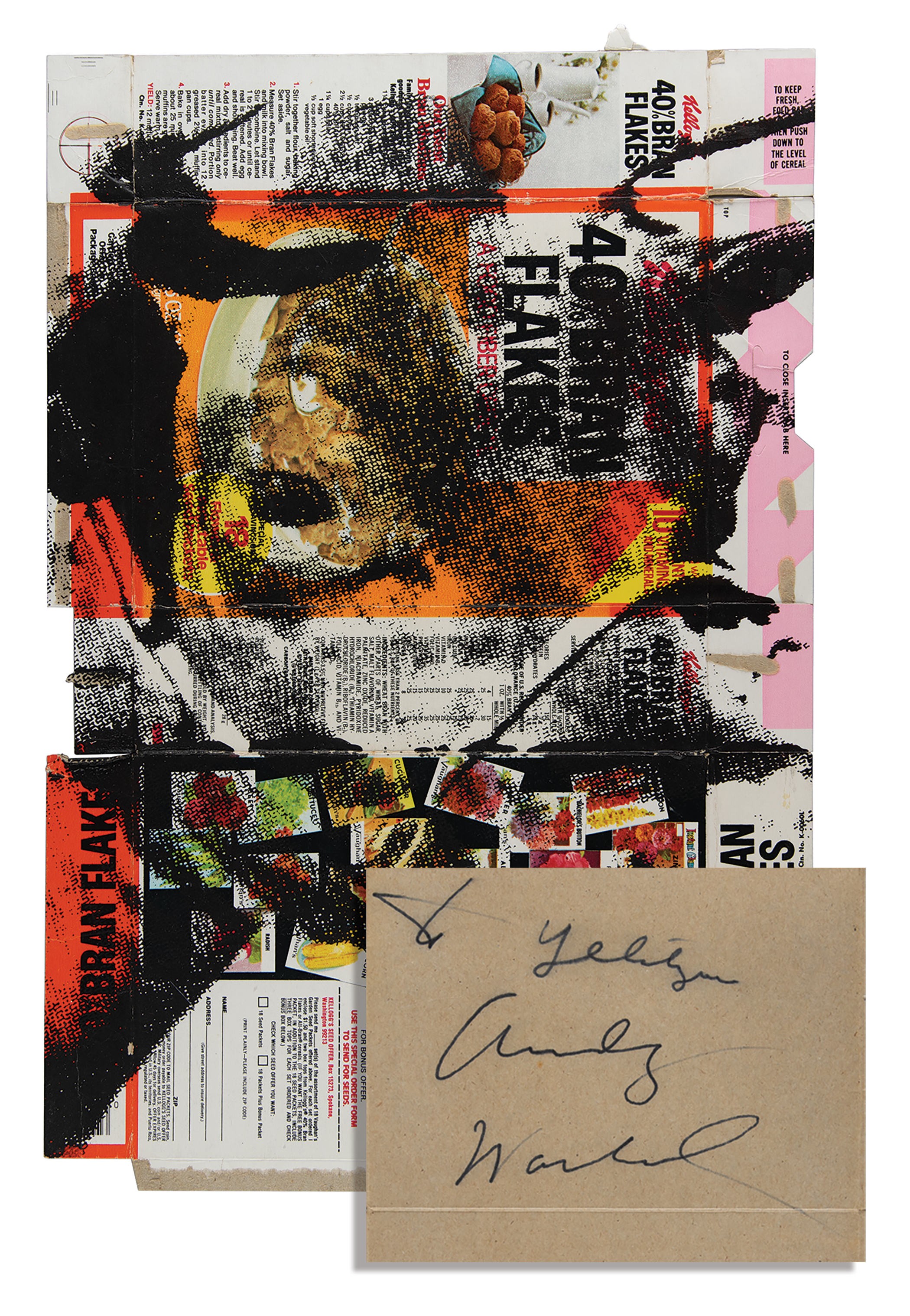 Lot #6095 Andy Warhol Signed Original 'Cow' Screenprint on Kellogg's Cereal Box - Image 1