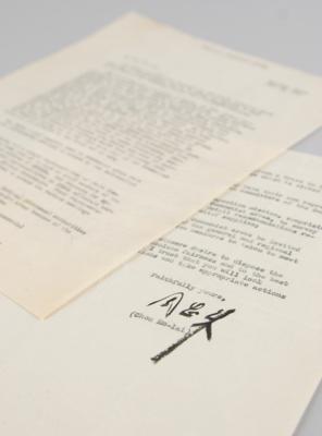 Lot #6026 Chou En-lai Rare Typed Letter Signed Asking for Recognition and Relief of Communist China