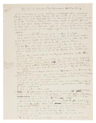 Lot #6043 Louis Pasteur Handwritten Manuscript on Rabies Experiments with Dogs - Image 1