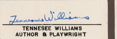 Lot #494 Tennessee Williams Signature